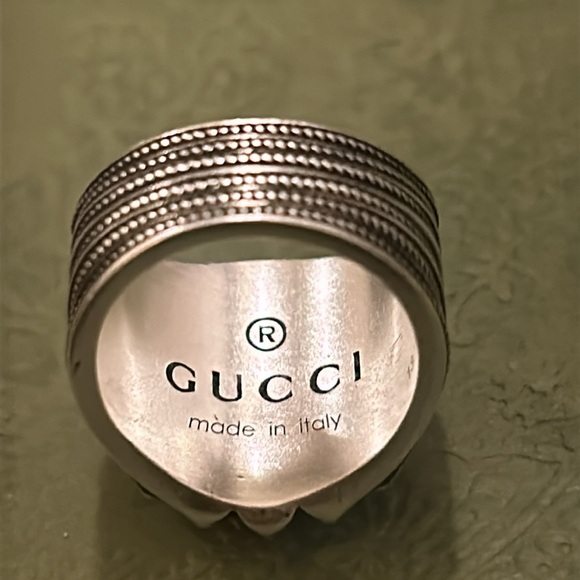 Gucci Interlocking G 20MM Silver 925 Ring - Picture 8 of 14